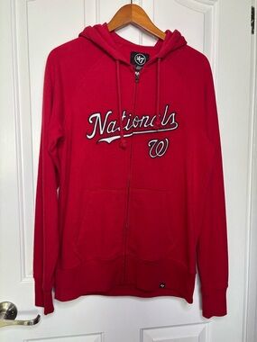 'Like New 47 Brand Washington Nationals Red Zip Hoodie Mens S or unisex